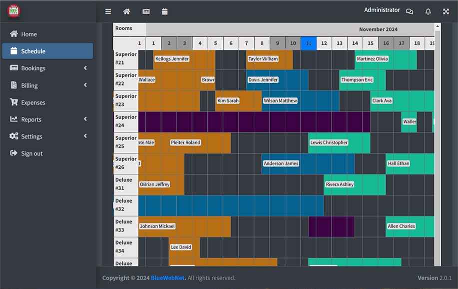 Poweful schedule of HMSEasy